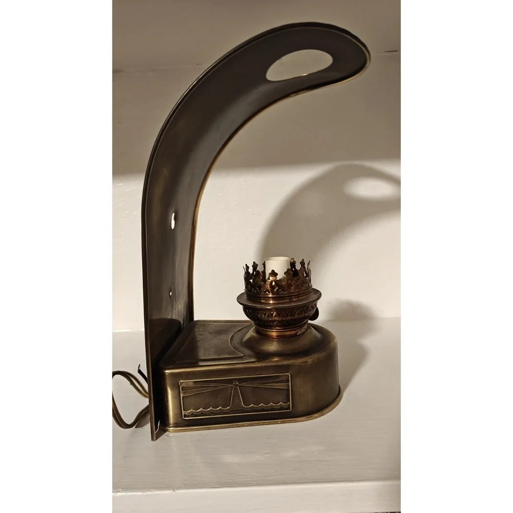 Vintage Rare D.H.R. Holland Den Haan Rotterdam Brass Lamp